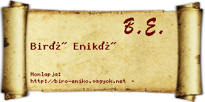 Biró Enikő névjegykártya